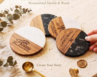 Personalized engraved coasters, Wedding gift,  Unique keepsake for Him Her, Housewarming decor, Anniversary gift