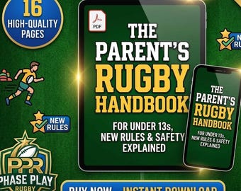 Rugby Parent Handbook | Junior Rugby Rules, Safety Guide (Digital Download)