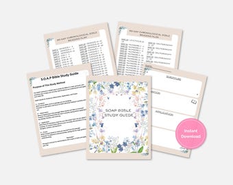 SOAP-bijbelstudiegids met een 365-dagen chronologisch bijbelleesplan, compatibel met Canva en Goodnotes