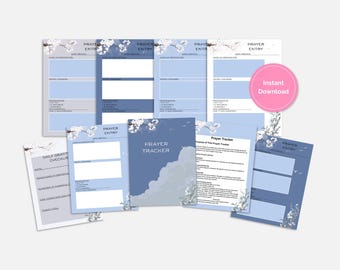 Prayer Tracker with a Daily Gratitude Checklist, Canva + Goodnotes Compatible