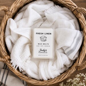 Fresh Linen Soy Wax Melts / Clean Laundry Wax Cubes / Crisp Cotton Home Fragrance