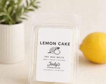 Lemon Cake Soy Wax Melts – Sweet Vanilla Citrus Scent – Natural Hand-Poured Home Fragrance
