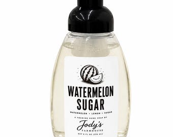 Watermelon Sugar Foaming Hand Soap, 8 oz Fruity Summer Soap, Watermelon Lemon Sugar Scent, Kitchen or Bathroom Gift