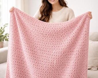 Crochet Baby Blanket Pattern PDF, Easy Beginner X Stitch Blanket, Modern Soft Textured Nursery Blanket, Baby Gift, Instant Download