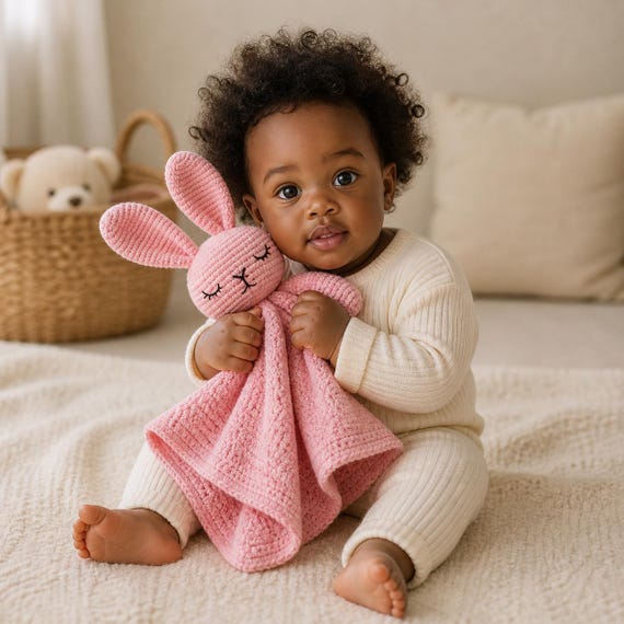 Beginner Crochet Bunny Lovey Pattern, Easy Baby Security Blanket PDF, Infant Comfort Toy, Amigurumi Bunny Lovey, Baby Gift DIY