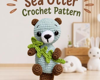 Sea Otter Crochet Pattern PDF, Amigurumi Otter Plush Pattern, Easy Beginner Friendly Animal Toy, Cute DIY Gift, Instant Download