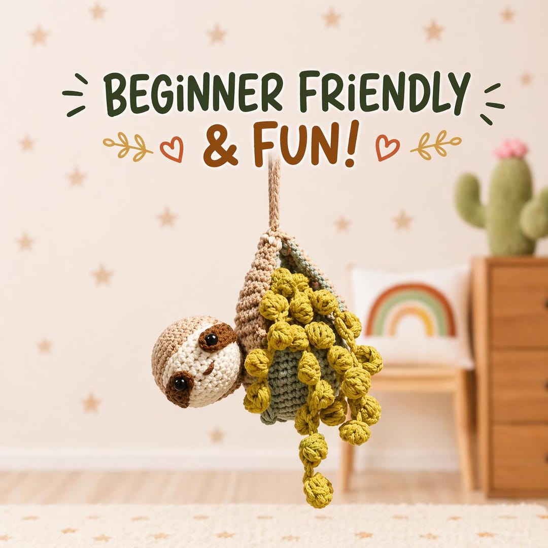 Amigurumi Sloth Crochet Pattern PDF, Easy Beginner Friendly Cute ...