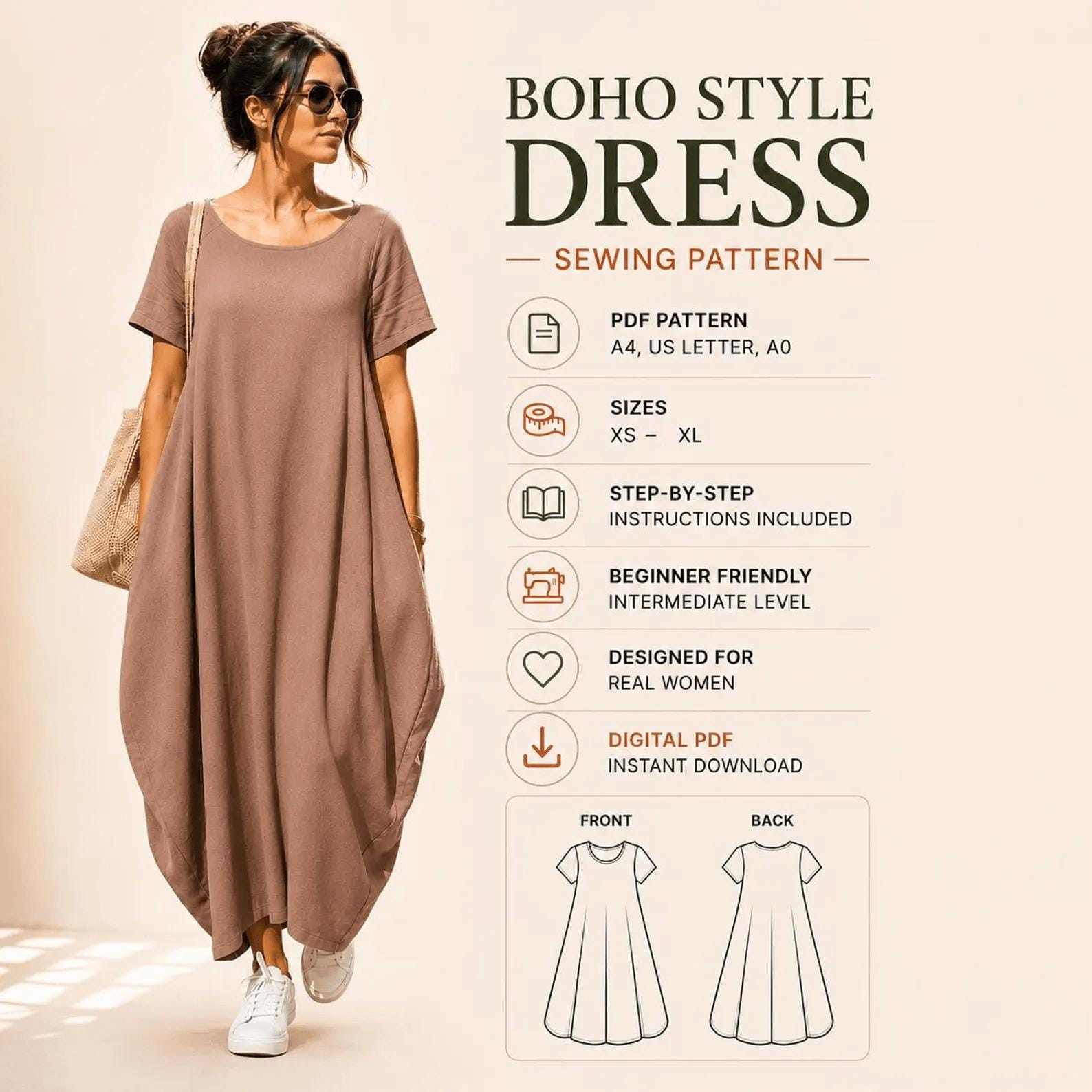 boho dress patterns uk Paper diy bohemian dress patterns