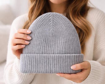 Ribbed Beanie Knitting Pattern PDF | Easy Knit Hat in 3 Sizes | Classic Winter Beanie | Unisex Knit Cap Pattern | Instant Download