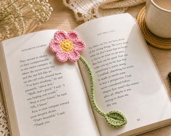 Crochet Bookmark Pattern PDF, Cute Daisy Bookmark, Easy Crochet Pattern, Handmade Gift for Book Lovers, Teacher Gift, Instant Download