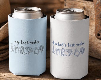 Last Rodeo Personalized Can Sleeve, Western Bachelorette Can Cooler, Cowgirl Custom Bachelorette Party Favors