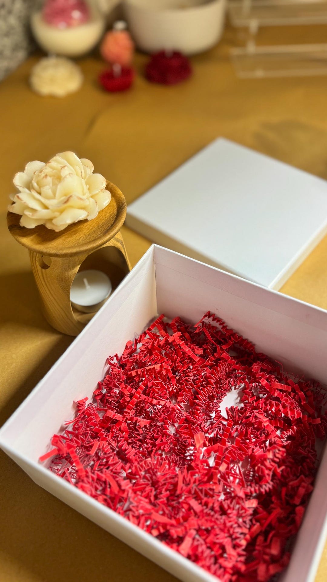 Handmade Soy Wax Flower Candle Gift Box Warmer | Elegant Home Decor - Etsy