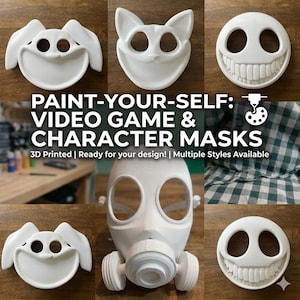 Máscaras de terror de videojuegos impresas en 3D: base para pintar tu propio personaje de cosplay.