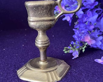 Vintage Italian Chamberstick Candle Holder | Ornate Metal Candle Stand | Made in Italy
