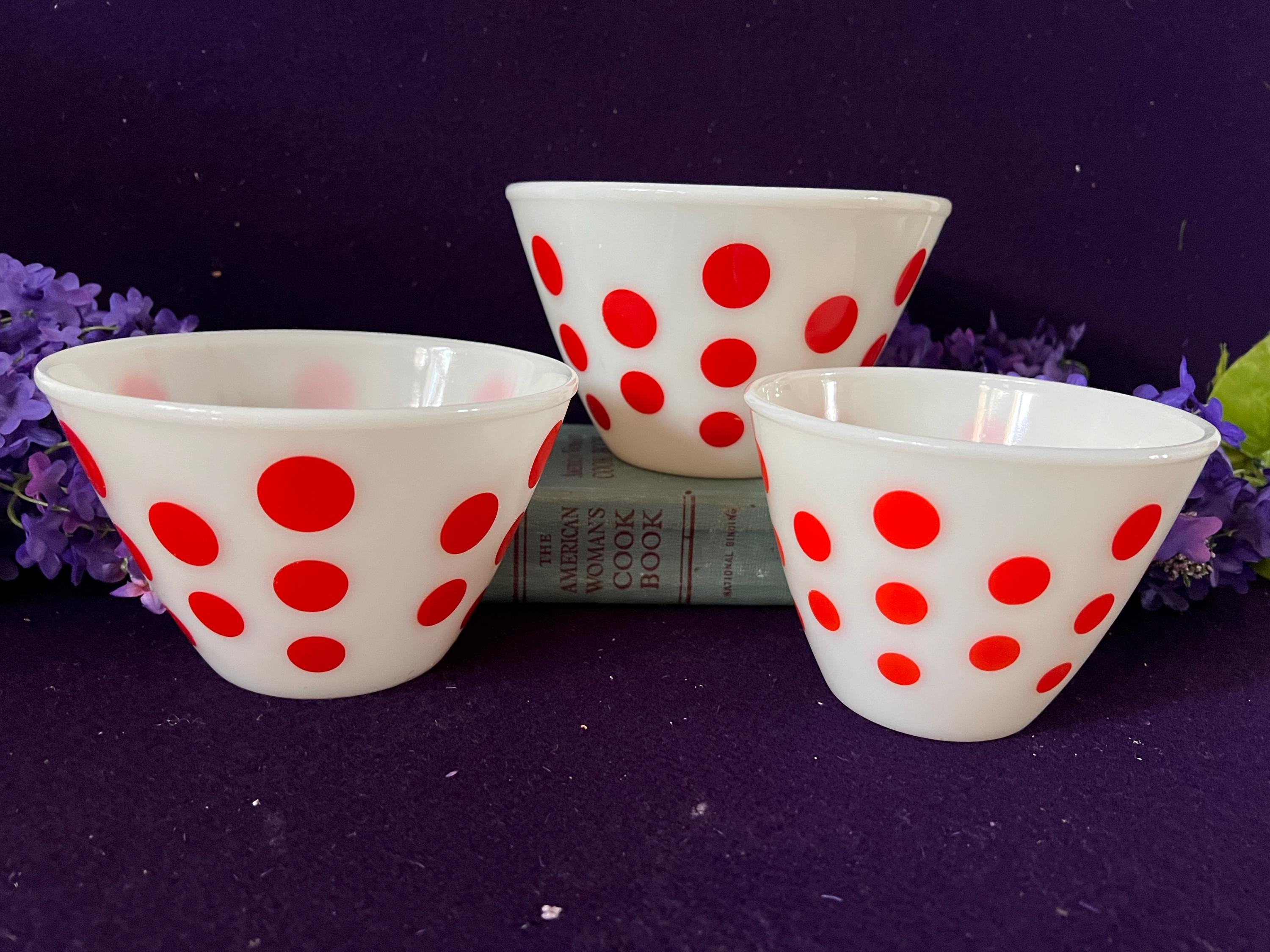 Vintage Polka Dot Bowls - Etsy