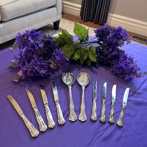 Vintage Italienisches 800er Silber Servier Set | Repoussé Fruit Motiv, Hollywood Regency Messer