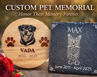 Benutzerdefinierte Haustier-Gedenktafel | Personalisiertes Hunde- oder Katzen-Memorial-Geschenk | Gravierte Haustier Erinnerung Andenken | Haustier Verlust Beileid Geschenk | Kundenspezifisches Haustier