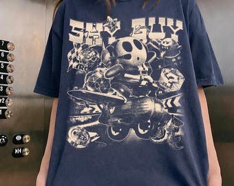 Camiseta retro de Shy Guy, fontanero, carreras, camiseta vintage de videojuegos de carreras, ropa retro de villano fontanero