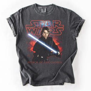 Camiseta de Anakin Skywalker, camiseta de Star Wars: El Ataque de los Clones, camiseta de Caballero Jedi, camiseta para el viaje a Galaxy's Edge, camiseta de Star Wars de Disneyland.