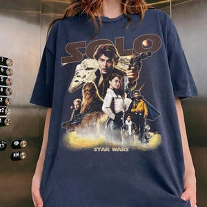 Vintage Solo A Star Wars Story Shirt, Retro Han Solo Tee, Chewbacca Lando Calrissian Movie T-shirt, Sci-Fi Film Tee, Star Wars Fan Gift