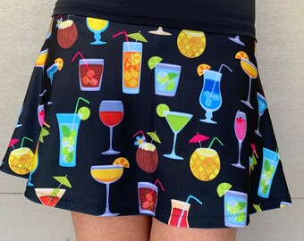 Tennis Pickleball Golf Running Fun Cocktail Team Aline Skirt