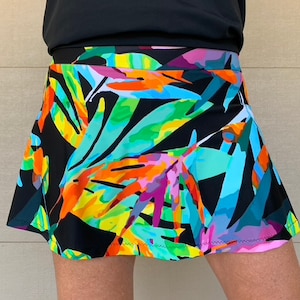 Golf Pickleball Tennis Skirt Skort Bright Multicolor Tropical  Print Tennis Skort Running Skirt