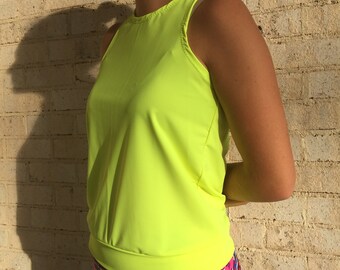 fluorescent yellow running tops