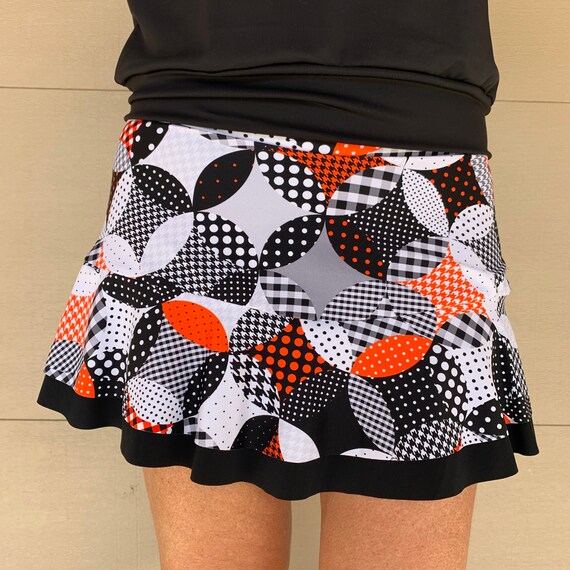 X-large Tennis Skirt Black White 