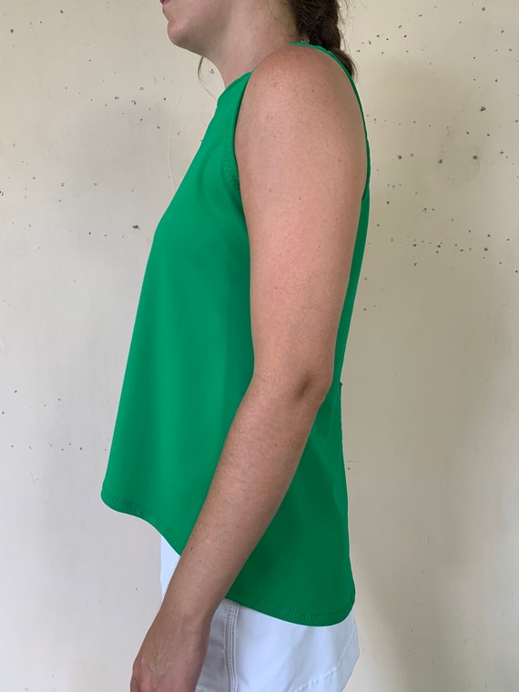 Kelly Green High Neck Tieback Sleeveless Tank Top Pickleball