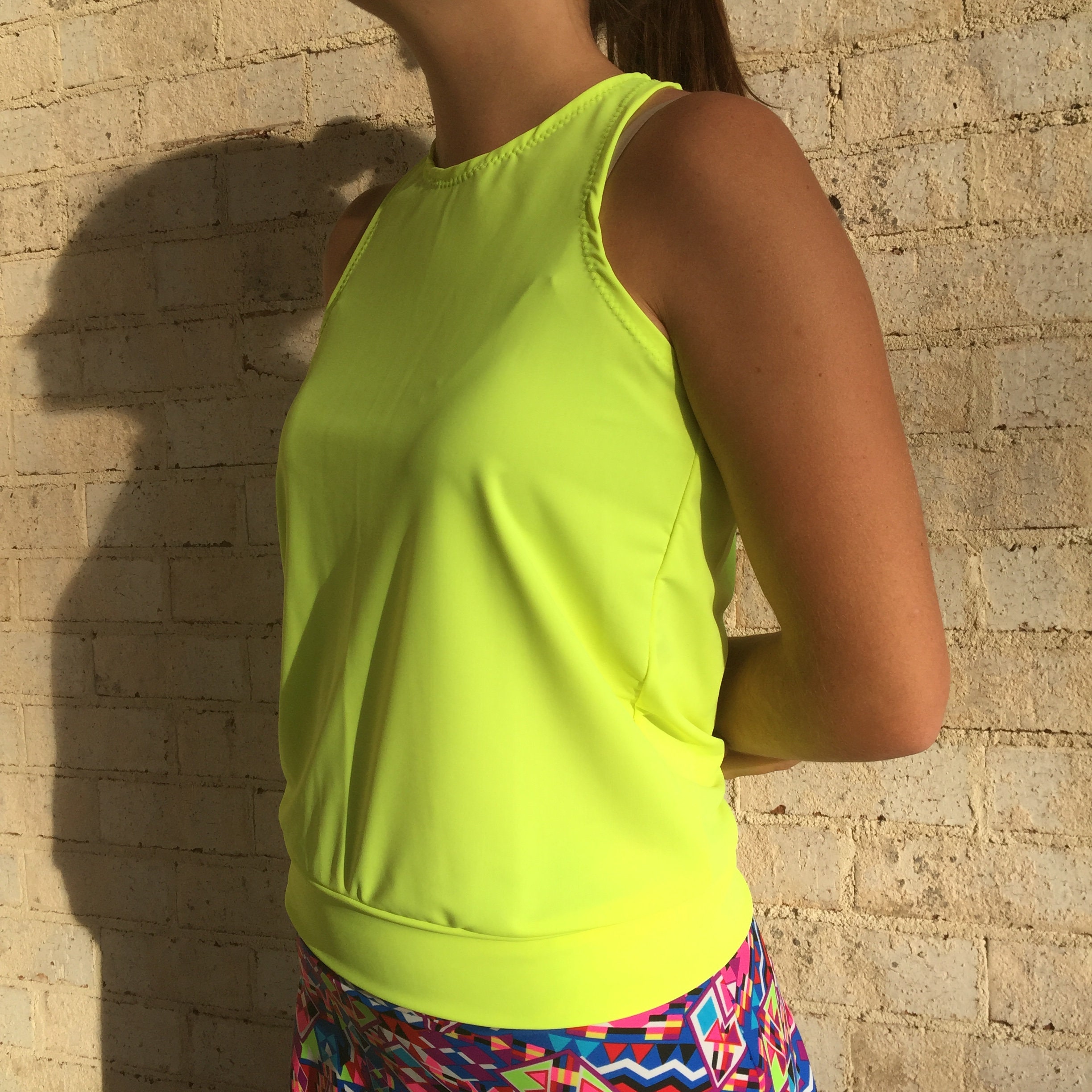 Neon yellow 2025 racerback tank top