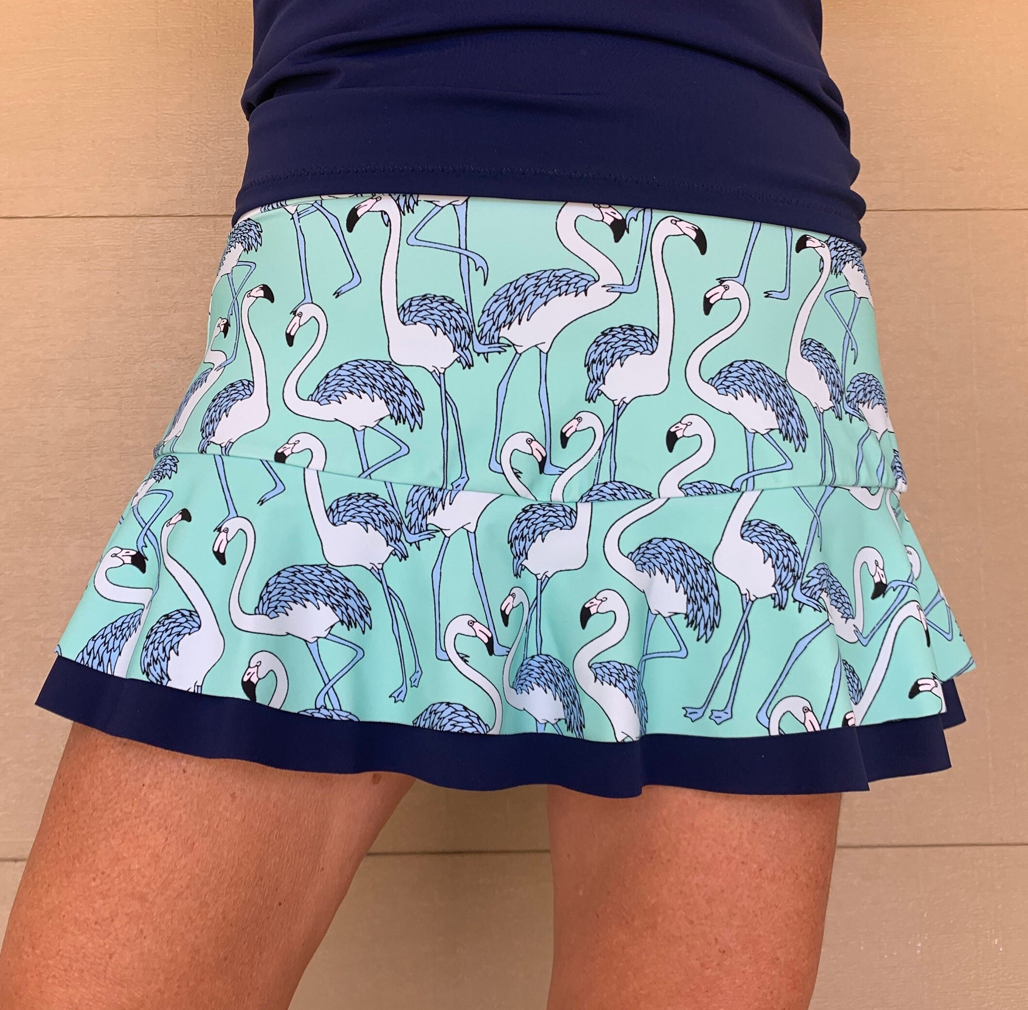Flamingo Print Skirt - Etsy