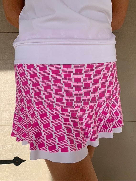 X-large Running Tennis Skirt Pink White 
