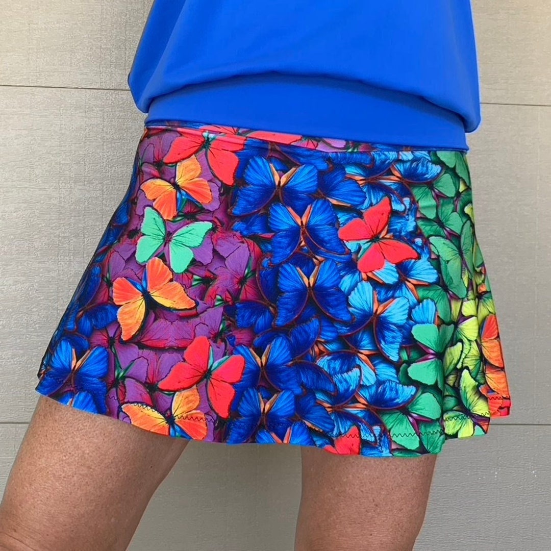 Activewear Skort Rainbow Butterfly Print Running Exercise - Etsy