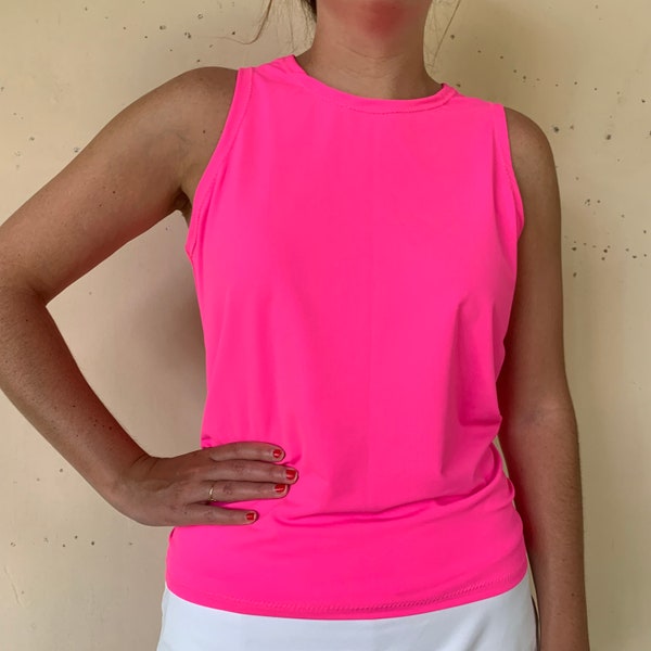 Neon Pink Tank Top Etsy
