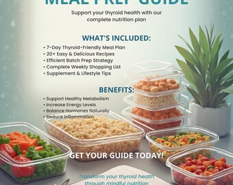 Hypothyroidism Meal Prep Guide – 7-Day Thyroid-Friendly Meal Plan PDF for Hashimoto’s & Healthy Eating