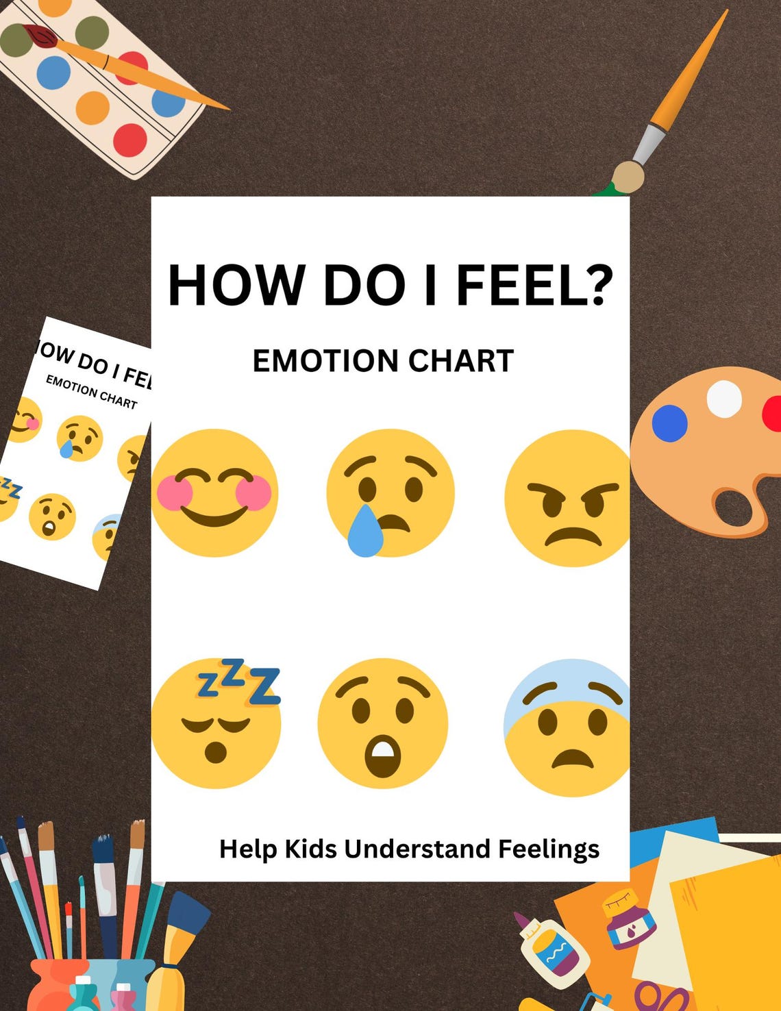 Emotion Chart Printable | Feelings Chart for Kids | ABA Visual Tool ...
