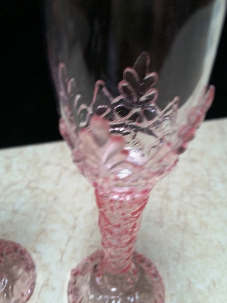 Set of 2 TWO Pink Mini Plastic Wine Glasses 41/4 Tall Etsy