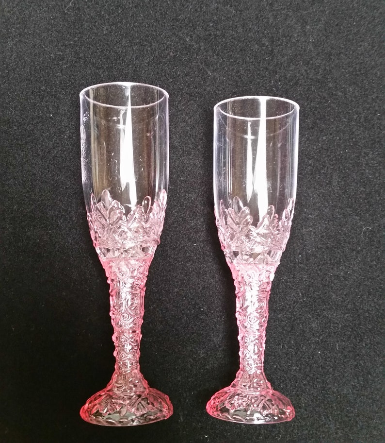 Set of 2 TWO Pink Mini Plastic Wine Glasses 41/4 Tall Etsy