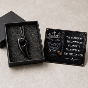 Gothic Wolf Pendant Necklace for Men, Black Wolf Necklace, Viking Style Jewelry, Gift for Him