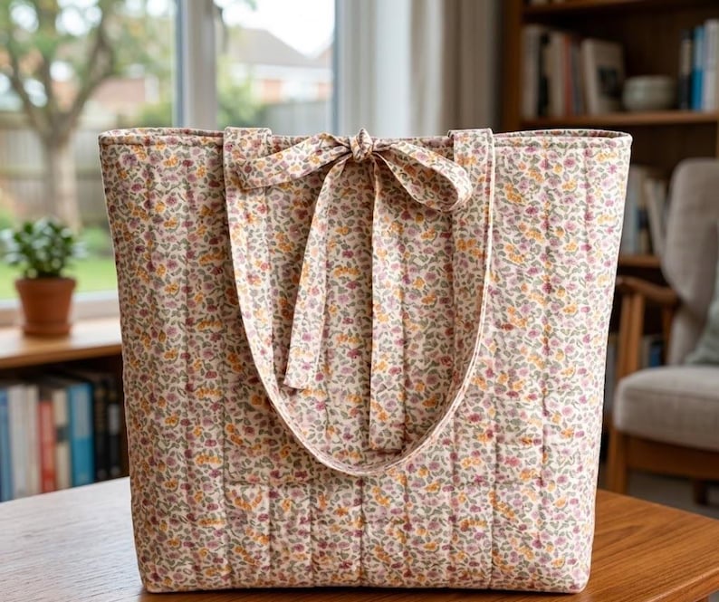 Quilted Tote Bag Sewing Pattern PDF | Beginner Friendly PDF Template ...