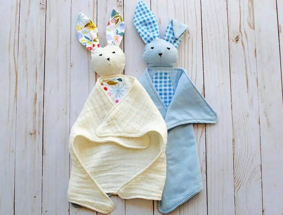 PDF Bunny Lovey Sewing Pattern, Baby Security Blanket Pattern, Soft Toy Pattern with Step-by-Step Instructions, DXF A0 A4 US Letter Files