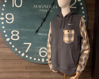 Upcycle Nike hoodie flannel combo