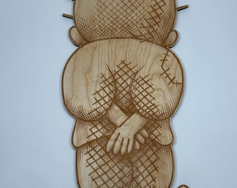 Décoration murale Handala, bois palestinien, contreplaqué de bouleau gravé au laser, décoration intérieure palestinienne, cadeau culturel fait main