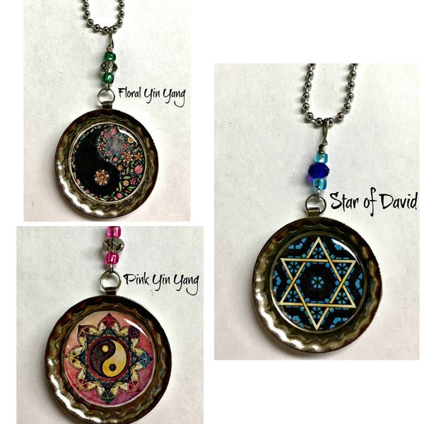 Religious Symbols Bottlecap Pendant Necklaces