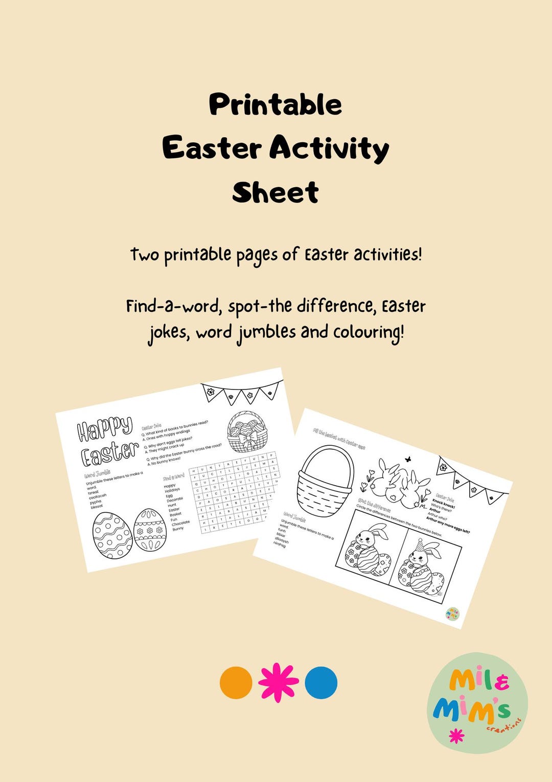 Printable Easter Activity Sheet - Etsy