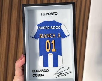 Custom 3D Soccer Jersey Frame – Editable Name and Number, Soccer Gift, Gamer Decoration, Jersey Frame Custom