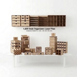 Organizer Vorlagen, Wandregale, Kisten, Kisten, Schubladen - svg dxf ai pdf cdr xcs png - Laser Cut Dateien