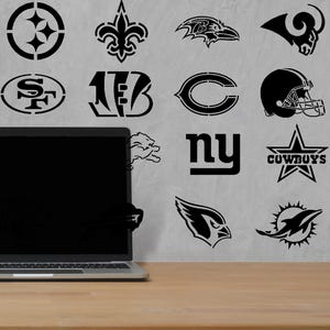 32 Football Teams Stencil, Size Options, 32-Pack Sports Teams for Painting, Sports Crafts, Football Art & Decor, Airbrush, Spray Paint image 2