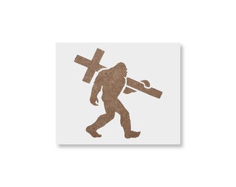 Big Foot Stencil – Sasquatch Template – Faith Template Stencil for Walls, Wood, Fabric, DIY Projects, Painting, Airbrush, Spray Paint