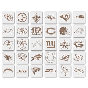 32 Football Teams Stencil, Size Options, 32-Pack Sports Teams for Painting, Sports Crafts, Football Art & Decor, Airbrush, Spray Paint image 6